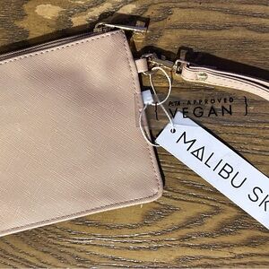 Malibu Vegan Beige Wristlet